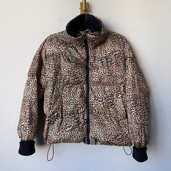 Anna Cai Leopard Print Puffer Jacket Size M - Picture 2 of 6